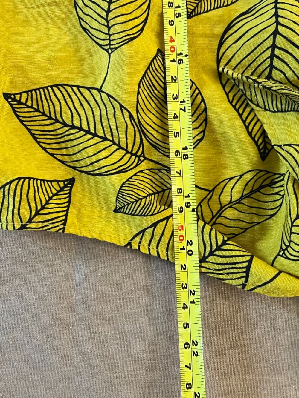 Milk & Honey Blouse Size L Yellow Botanical Cropped Button Front Resort Artsy - Picture 4 of 9